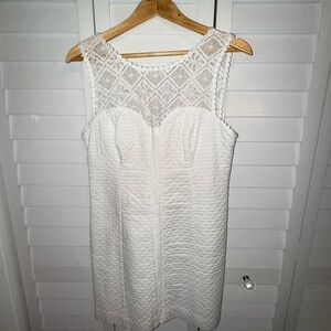 Lilly Pulitzer White Textured Midi Dress